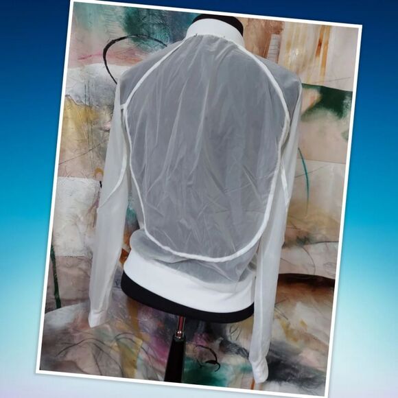 Ambiance white transparent full zip jacket size medium - Picture 3 of 4